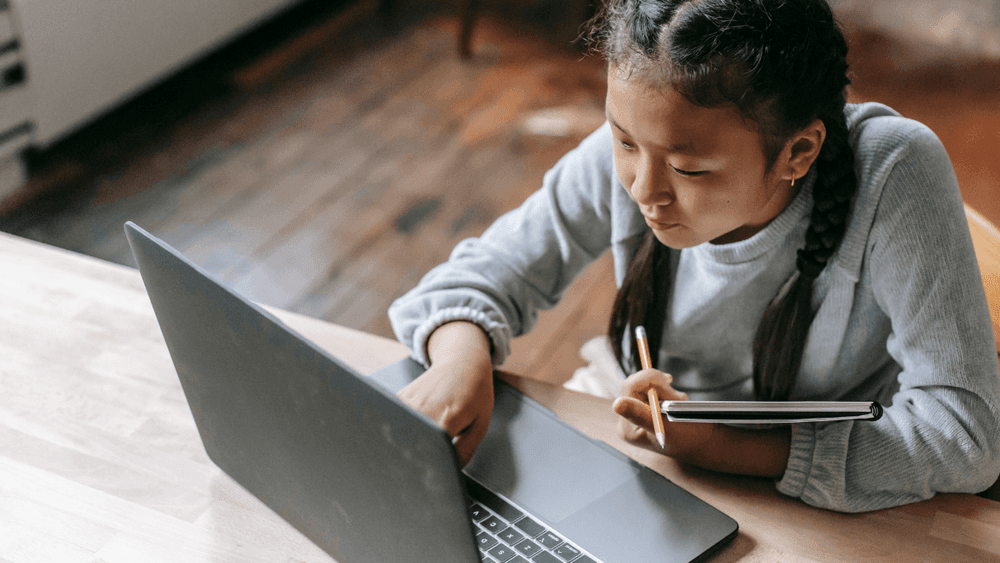 Secondary school student taking end of year English test