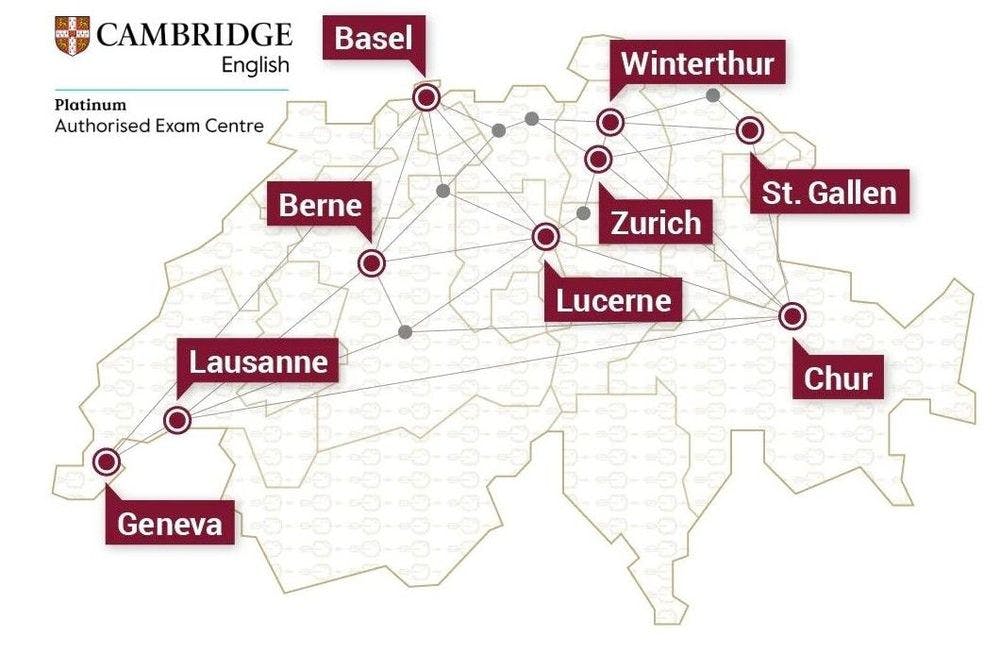 Cambridge English Exams Switzerland: Zurich, Winterthur, Chur, St.Gallen, Luzern, Aargau, Bern, Basel, Lausanne, Geneva