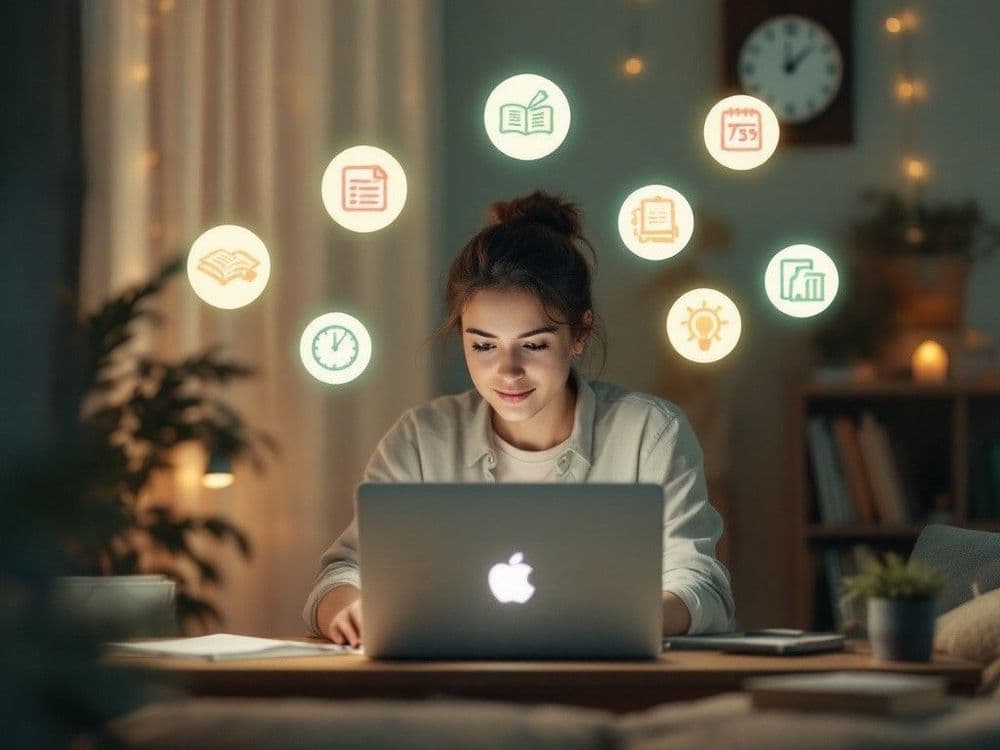 Student Preparing for Her Exam Online with Online Sprint Theory Course