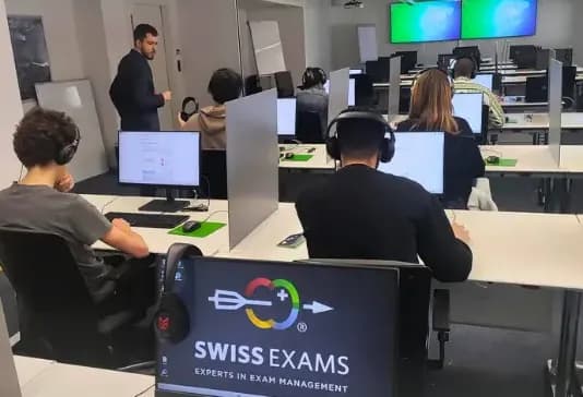 Candidates sitting the language exam